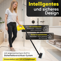 Dampfreiniger 2 in 1 – Als Handdampfreiniger oder mit Dampfmopp – Für Küche, Bad, Böden, Fenster, Auto & Polster – Entfernt Fett, Kalk & Schmutz – Hygienisch & ohne Chemie – Teppich & Fugenreiniger