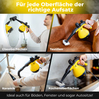 Handdampfreiniger kraftvoll – Entfernt Fett, Kalk & Bakterien – Für Küche, Bad, Fenster, Fugen, Sofa & Auto – Präzise Reinigung ohne Chemie