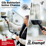 Handdampfreiniger kraftvoll – Entfernt Fett, Kalk & Bakterien – Für Küche, Bad, Fenster, Fugen, Sofa & Auto – Präzise Reinigung ohne Chemie