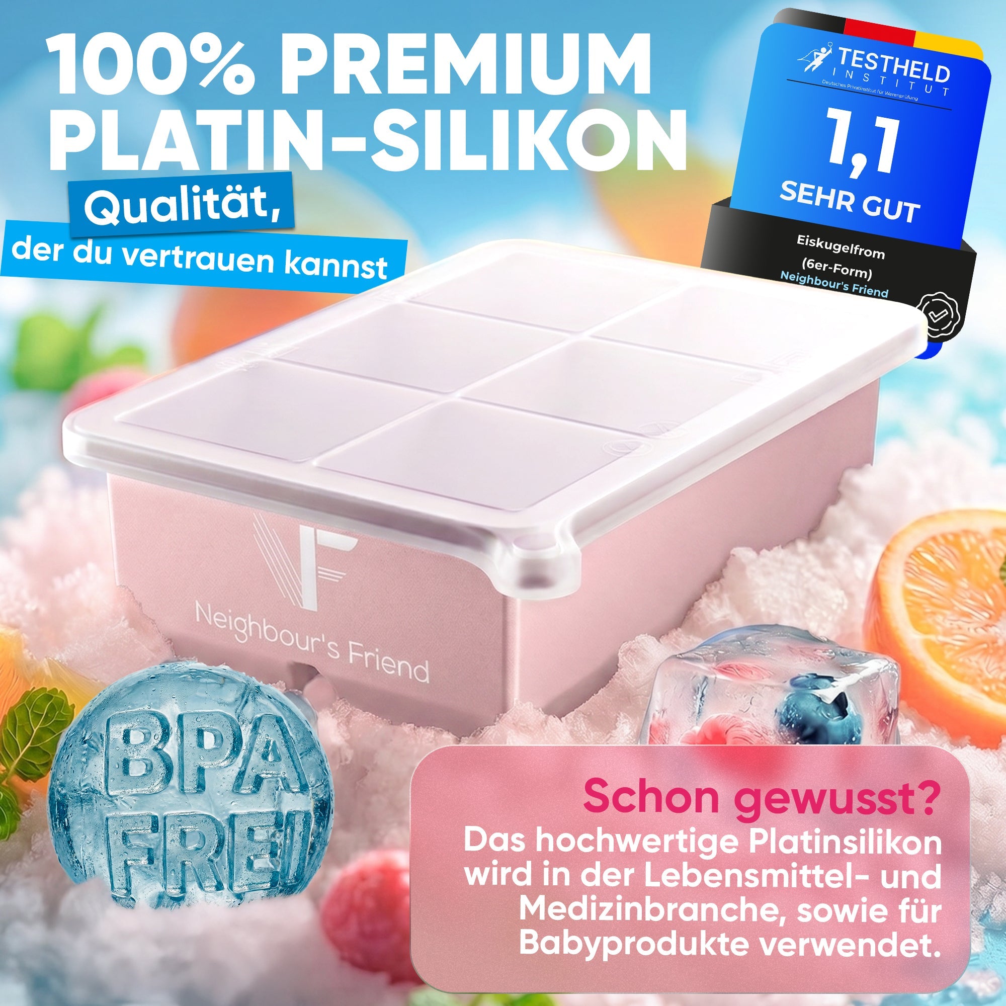 Patentierte Eiskugelform XXL – Softbase – Sets & Mehrfachpacks