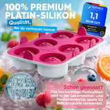 Patentierte Eiskugelform XXL Pink – Große runde Eiswürfel (4,5 cm) – Softboden für leichtes Lösen ohne Brechen – Für Getränke, Cocktails & Softdrinks – BPA-frei & auslaufsicher