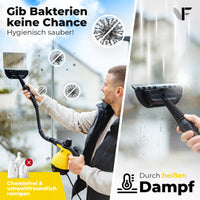 Handdampfreiniger kraftvoll – Entfernt Fett, Kalk & Bakterien – Für Küche, Bad, Fenster, Fugen, Sofa & Auto – Präzise Reinigung ohne Chemie