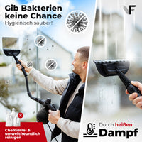 Handdampfreiniger kraftvoll – Entfernt Fett, Kalk & Bakterien – Für Küche, Bad, Fenster, Fugen, Sofa & Auto – Präzise Reinigung ohne Chemie