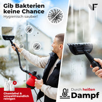 Handdampfreiniger kraftvoll – Entfernt Fett, Kalk & Bakterien – Für Küche, Bad, Fenster, Fugen, Sofa & Auto – Präzise Reinigung ohne Chemie