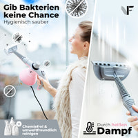 Handdampfreiniger kraftvoll – Entfernt Fett, Kalk & Bakterien – Für Küche, Bad, Fenster, Fugen, Sofa & Auto – Präzise Reinigung ohne Chemie