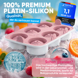 Patentierte Eiskugelform XXL Rosa – Große runde Eiswürfel (4,5 cm) – Softboden für leichtes Lösen ohne Brechen – Für Getränke, Cocktails & Softdrinks – BPA-frei & auslaufsicher