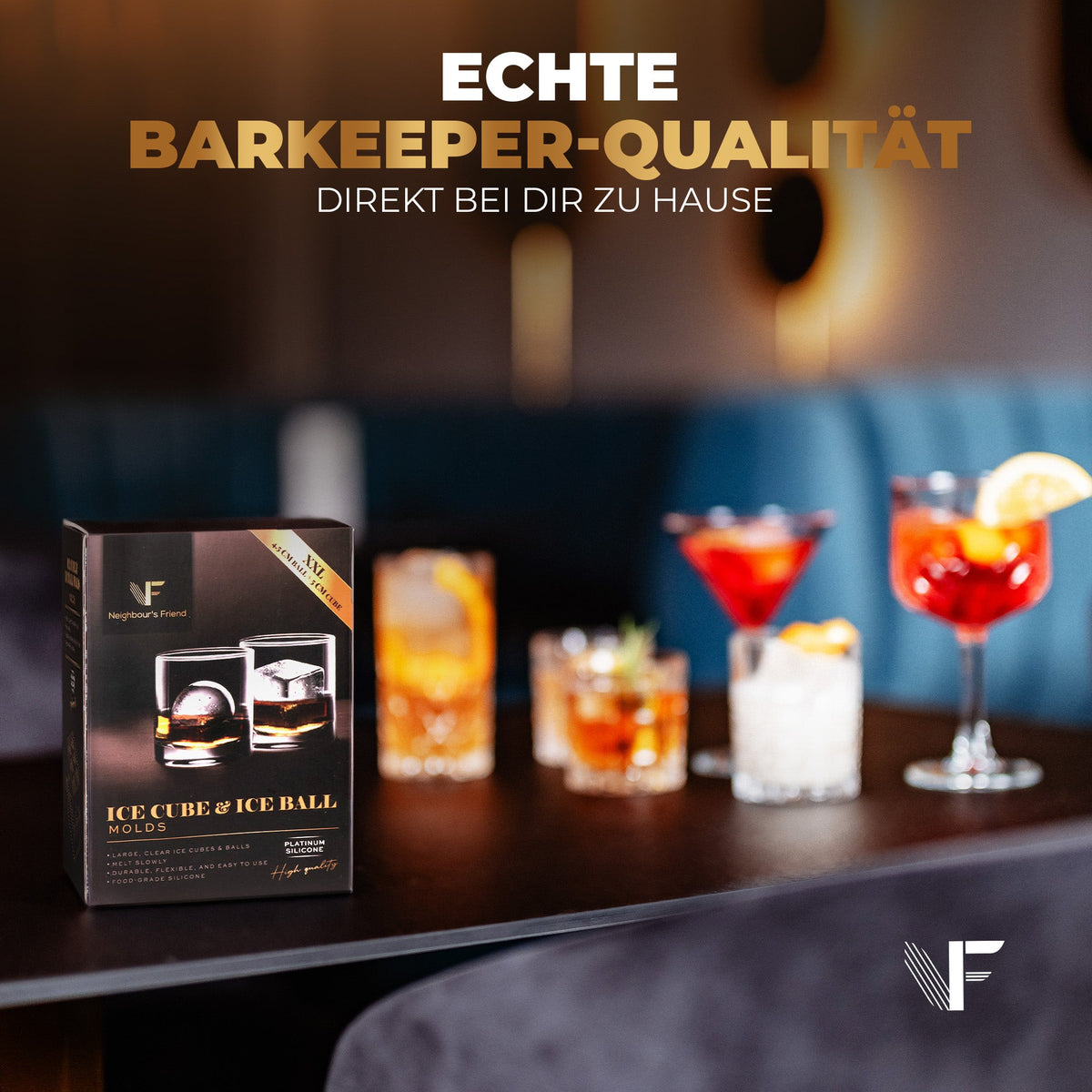 XXL Eiskugelform & Eiswürfelform aus Platinsilikon - Classic | 1er- & 2er-Sets