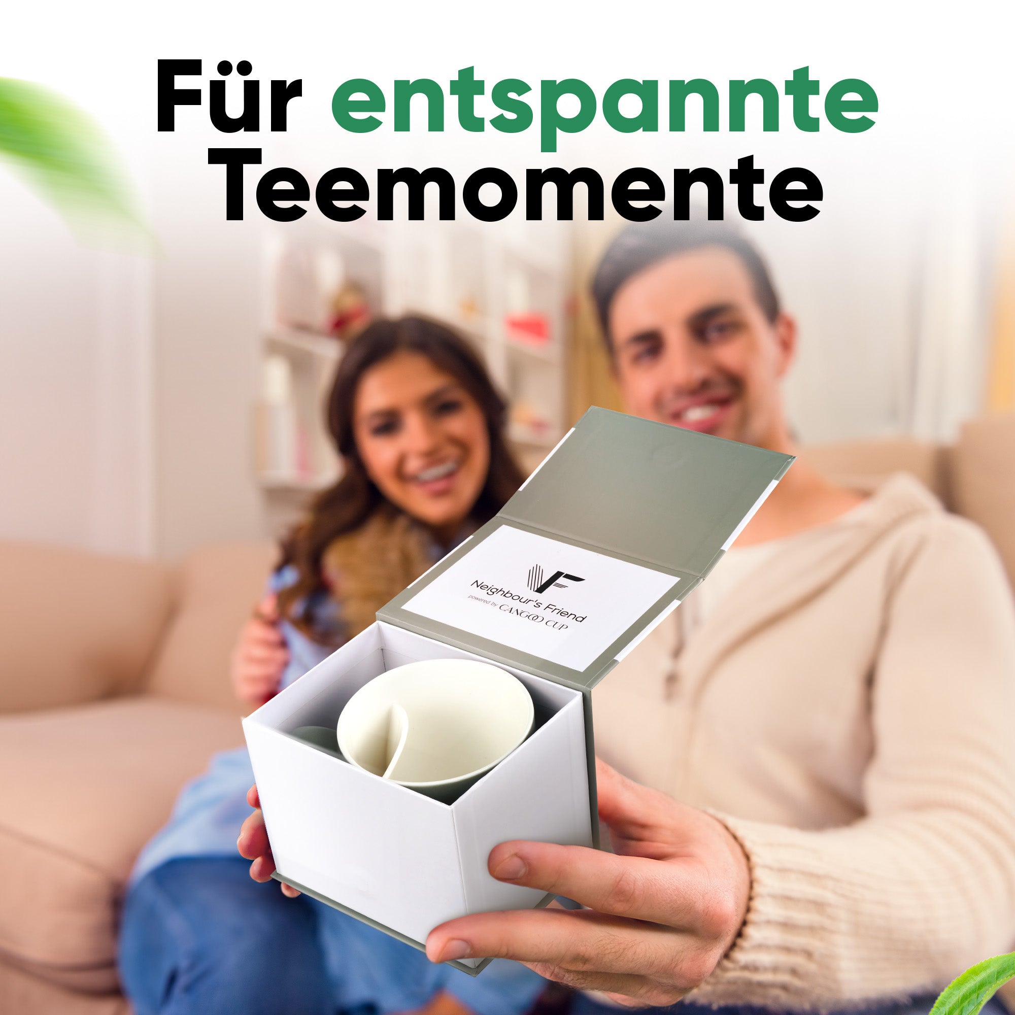 Teetasse mit integriertem Beutelhalter