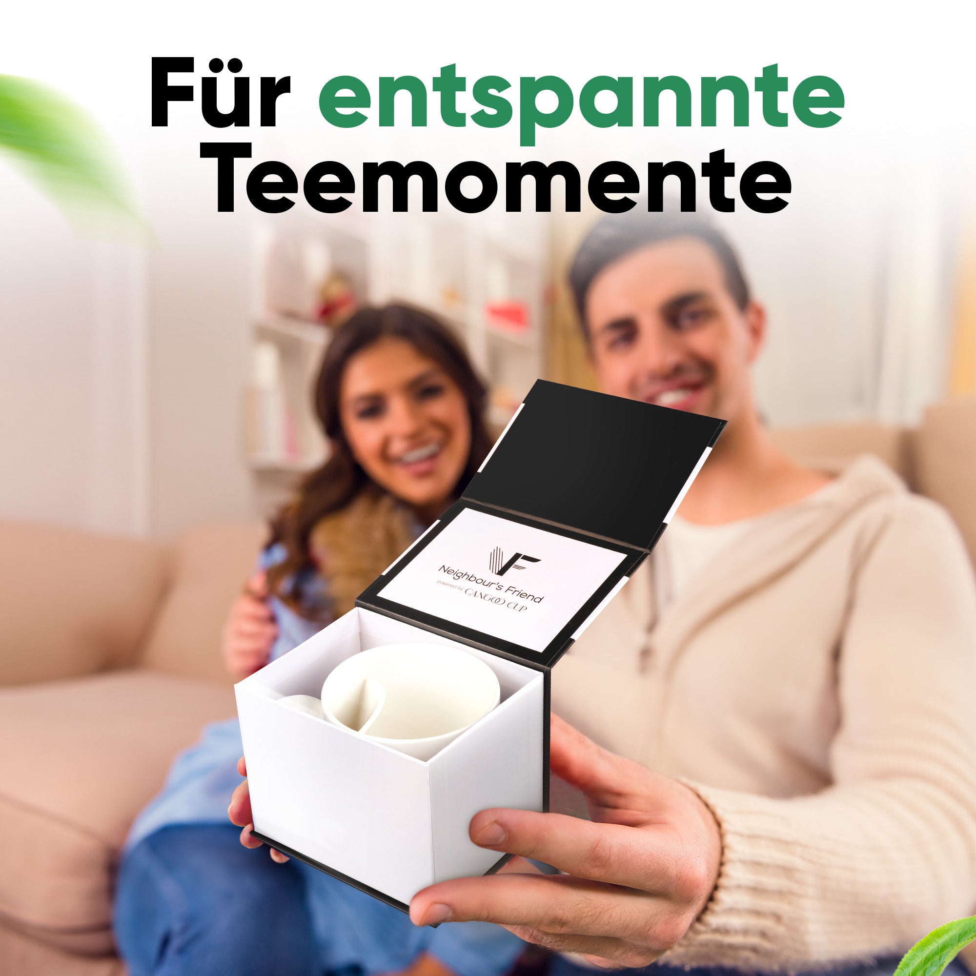 Teetasse mit integriertem Beutelhalter