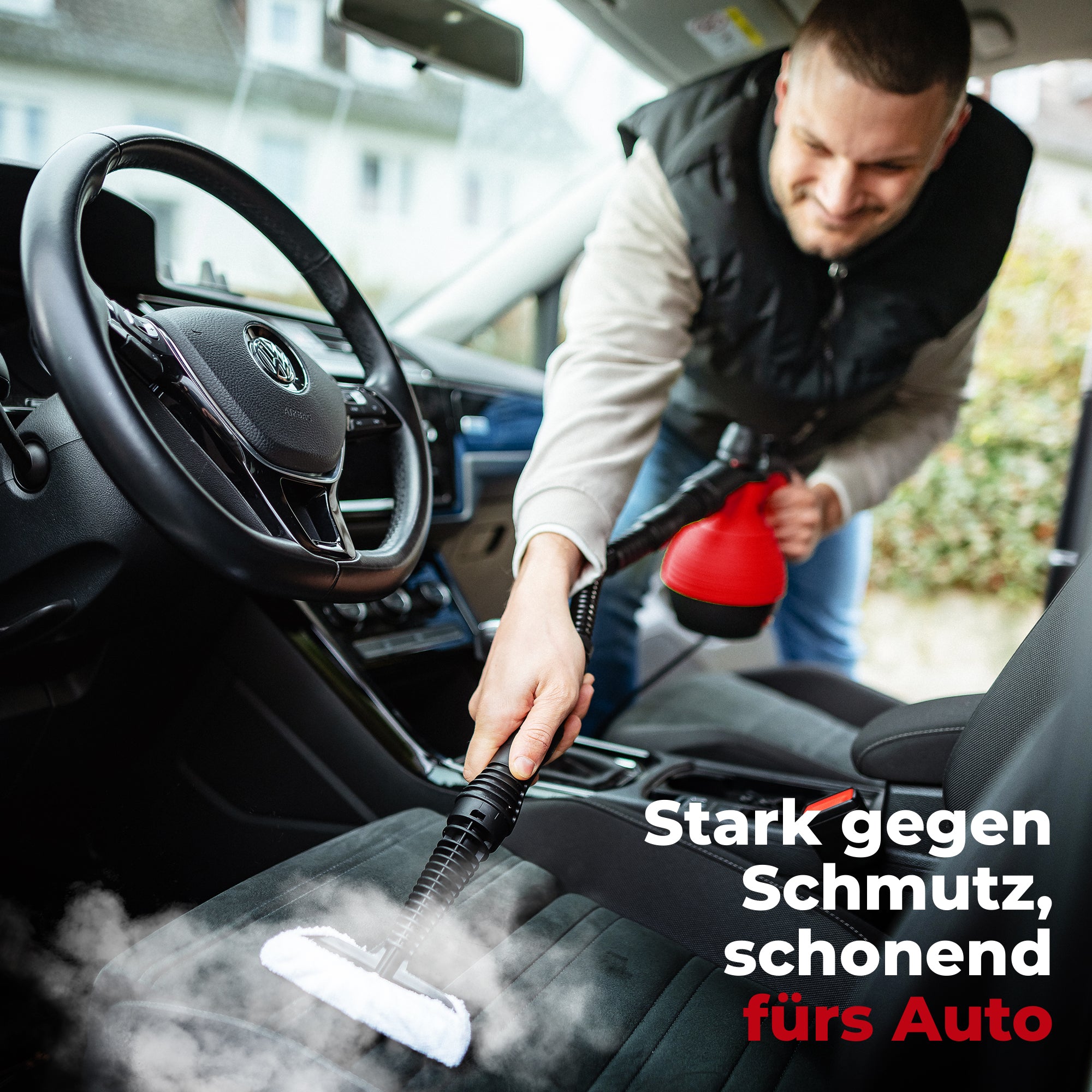 Handdampfreiniger kraftvoll – Entfernt Fett, Kalk & Bakterien – Für Küche, Bad, Fenster, Fugen, Sofa & Auto – Präzise Reinigung ohne Chemie