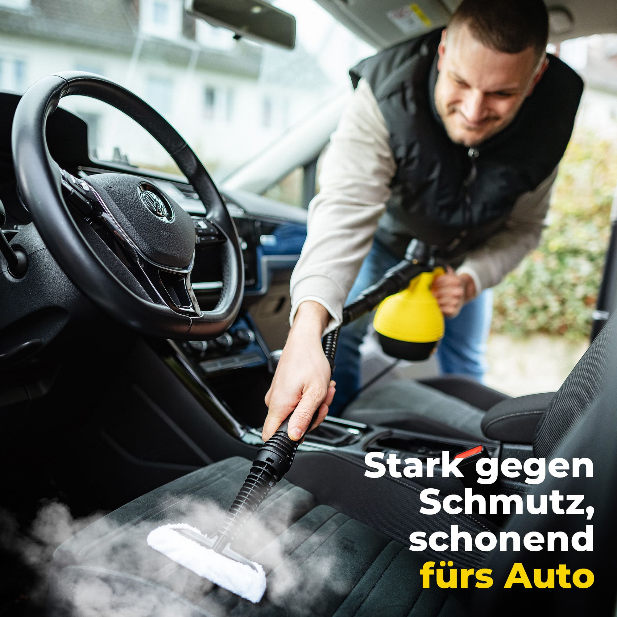Handdampfreiniger kraftvoll – Entfernt Fett, Kalk & Bakterien – Für Küche, Bad, Fenster, Fugen, Sofa & Auto – Präzise Reinigung ohne Chemie