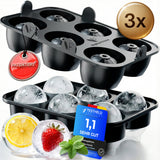 Patentierte Eiskugelform XXL 2er Set – Große runde Eiswürfel (4,5 cm) – Softboden für leichtes Lösen ohne Brechen – Für Getränke, Cocktails & Softdrinks – BPA-frei & auslaufsicher