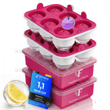 Patentierte Eiskugelform XXL Pink – Große runde Eiswürfel (4,5 cm) – Softboden für leichtes Lösen ohne Brechen – Für Getränke, Cocktails & Softdrinks – BPA-frei & auslaufsicher