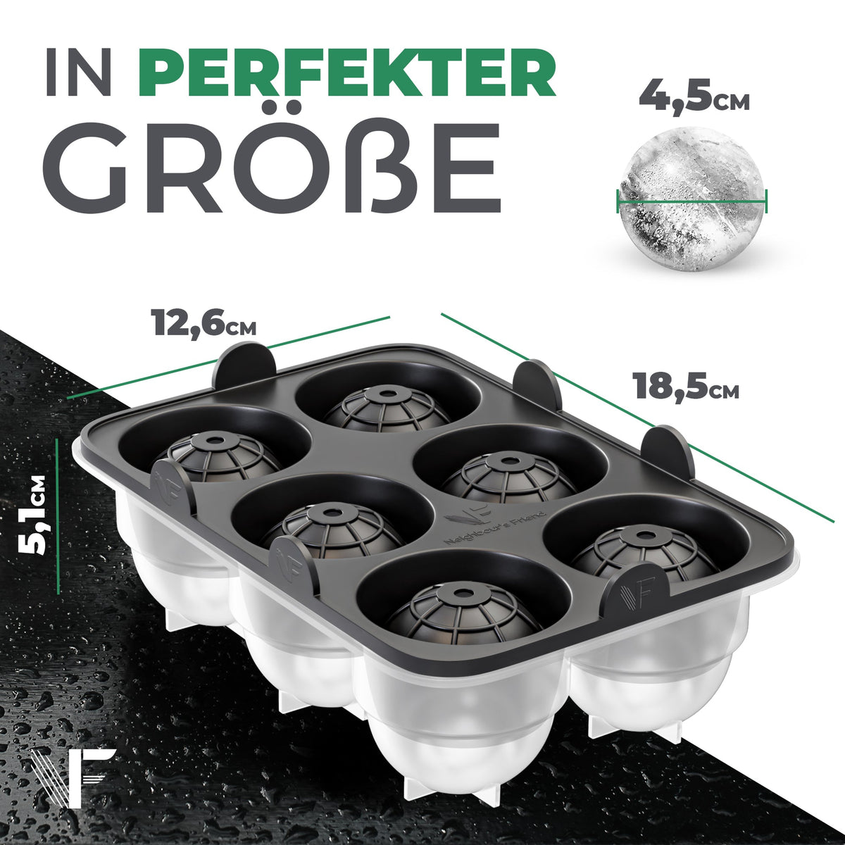 XXL-Eiskugelform & Eiswürfelform aus Platinsilikon - Classic | 3er- bis 10er-Mehrfachpacks