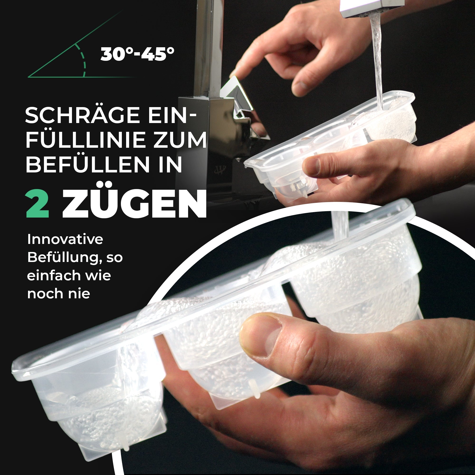 XXL Eiskugelform & Eiswürfelform aus Platinsilikon - Classic | 1er- & 2er-Sets