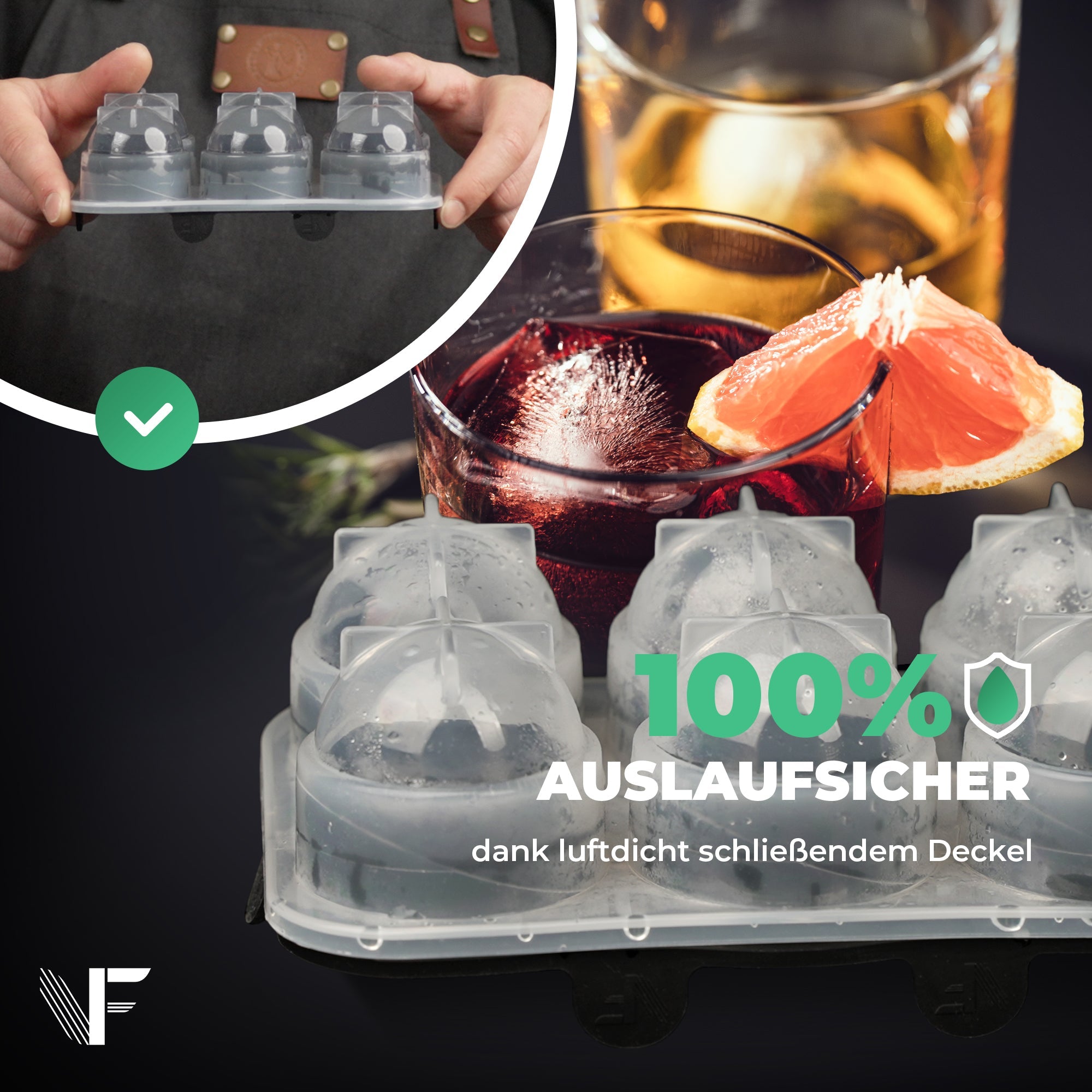 XXL Eiskugelform & Eiswürfelform aus Platinsilikon - Classic | 1er- & 2er-Sets
