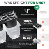 Patentierte Eiskugelform & Eiswürfelform Schwarz – XXL Eiswürfel (5 cm) & Kugeln (4,5 cm) aus Platinsilikon – Einfaches Herausdrücken & leichtes Lösen – Für Cocktails, Longdrinks & Getränke – BPA-frei & spülmaschinengeeignet