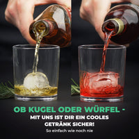 XXL Eiskugelform & Eiswürfelform aus Platinsilikon - Classic | 1er- & 2er-Sets