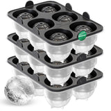 Patentierte Eiskugelform & Eiswürfelform Schwarz – XXL Eiswürfel (5 cm) & Kugeln (4,5 cm) aus Platinsilikon – Einfaches Herausdrücken & leichtes Lösen – Für Cocktails, Longdrinks & Getränke – BPA-frei & spülmaschinengeeignet Image