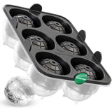 Patentierte Eiskugelform & Eiswürfelform Schwarz – XXL Eiswürfel (5 cm) & Kugeln (4,5 cm) aus Platinsilikon – Einfaches Herausdrücken & leichtes Lösen – Für Cocktails, Longdrinks & Getränke – BPA-frei & spülmaschinengeeignet Image