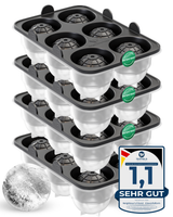 Patentierte Eiskugelform & Eiswürfelform Schwarz – XXL Eiswürfel (5 cm) & Kugeln (4,5 cm) aus Platinsilikon – Einfaches Herausdrücken & leichtes Lösen – Für Cocktails, Longdrinks & Getränke – BPA-frei & spülmaschinengeeignet Image