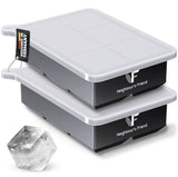 Patentierte Eiskugelform & Eiswürfelform Schwarz – XXL Eiswürfel (5 cm) & Kugeln (4,5 cm) aus Platinsilikon – Einfaches Herausdrücken & leichtes Lösen – Für Cocktails, Longdrinks & Getränke – BPA-frei & spülmaschinengeeignet Image