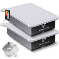 Patentierte Eiskugelform & Eiswürfelform Schwarz – XXL Eiswürfel (5 cm) & Kugeln (4,5 cm) aus Platinsilikon – Einfaches Herausdrücken & leichtes Lösen – Für Cocktails, Longdrinks & Getränke – BPA-frei & spülmaschinengeeignet Image