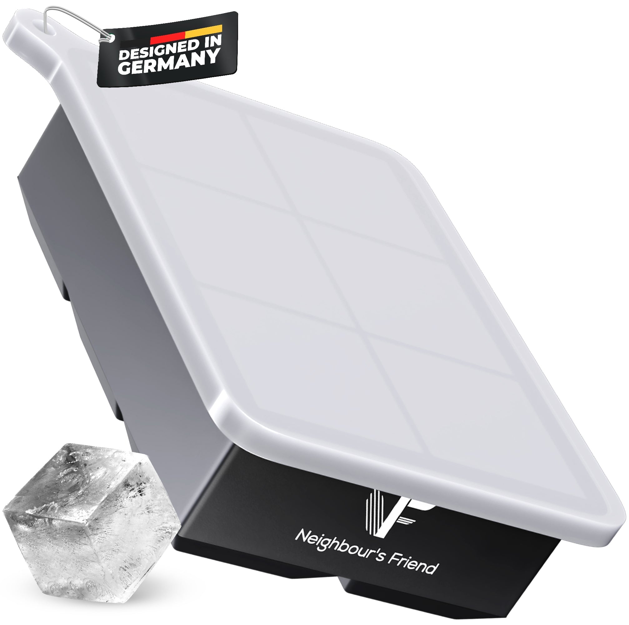 Patentierte Eiskugelform & Eiswürfelform Schwarz – XXL Eiswürfel (5 cm) & Kugeln (4,5 cm) aus Platinsilikon – Einfaches Herausdrücken & leichtes Lösen – Für Cocktails, Longdrinks & Getränke – BPA-frei & spülmaschinengeeignet Image