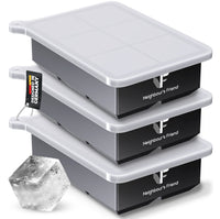Patentierte Eiskugelform & Eiswürfelform Schwarz – XXL Eiswürfel (5 cm) & Kugeln (4,5 cm) aus Platinsilikon – Einfaches Herausdrücken & leichtes Lösen – Für Cocktails, Longdrinks & Getränke – BPA-frei & spülmaschinengeeignet Image