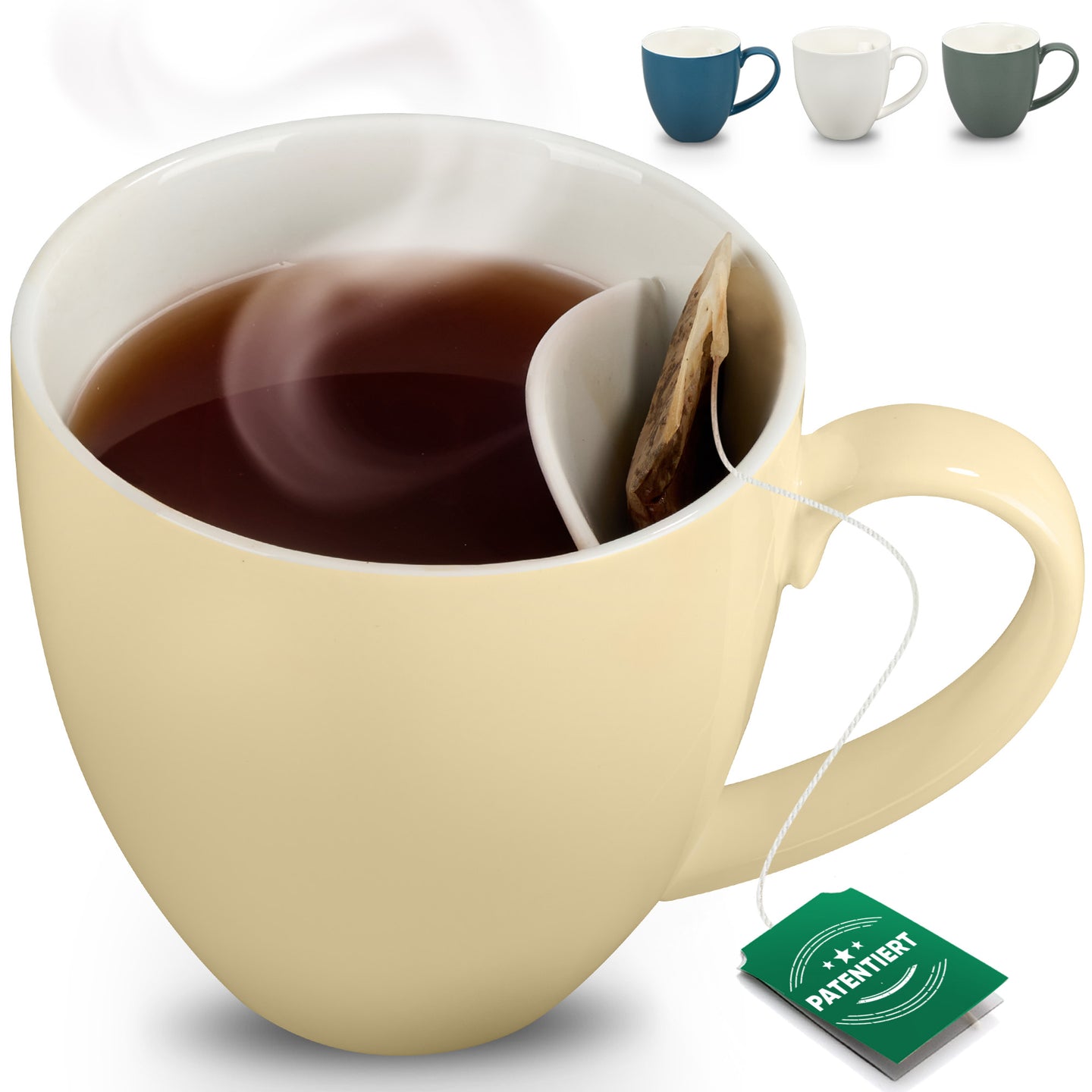 Teetasse mit integriertem Beutelhalter
