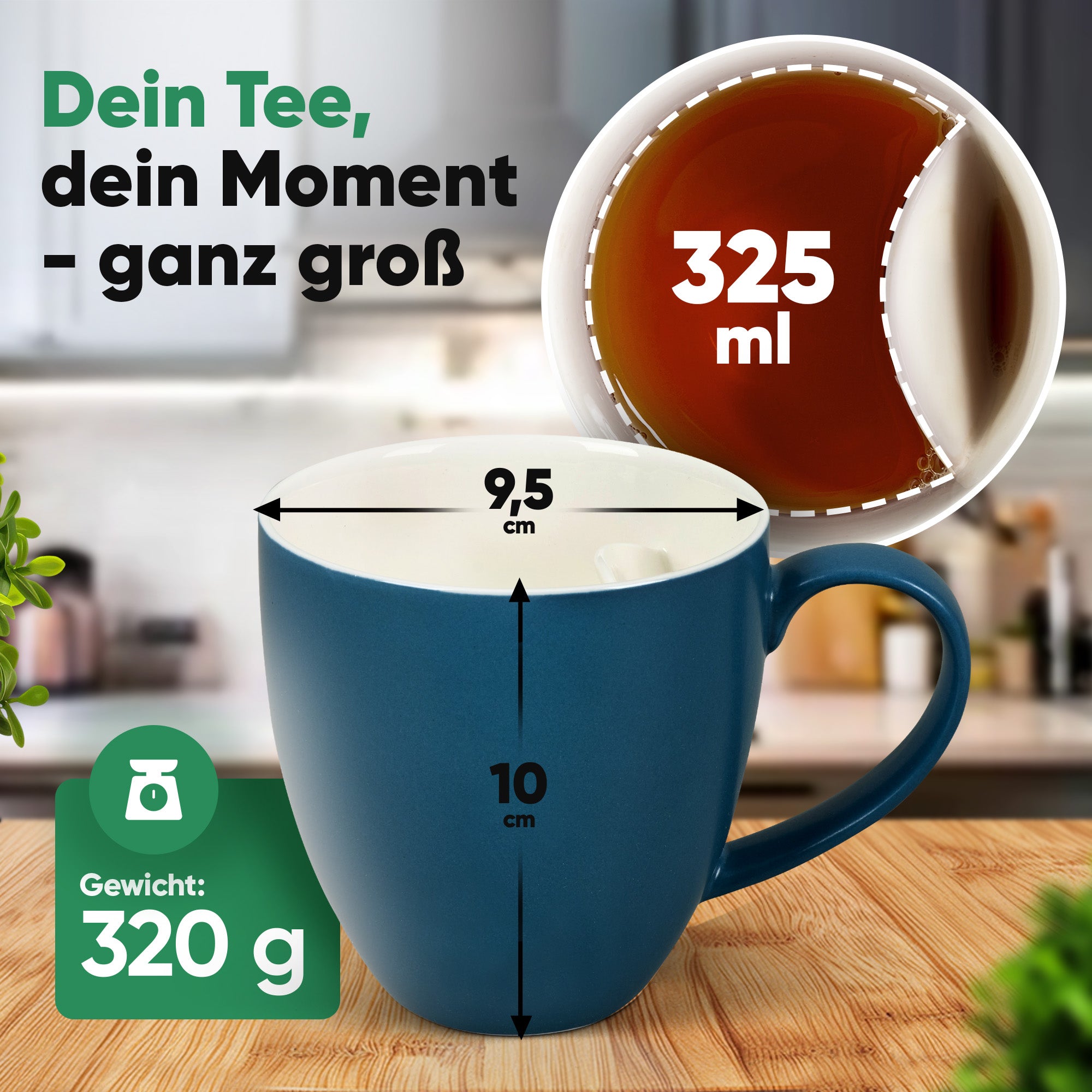 Teetasse mit integriertem Beutelhalter