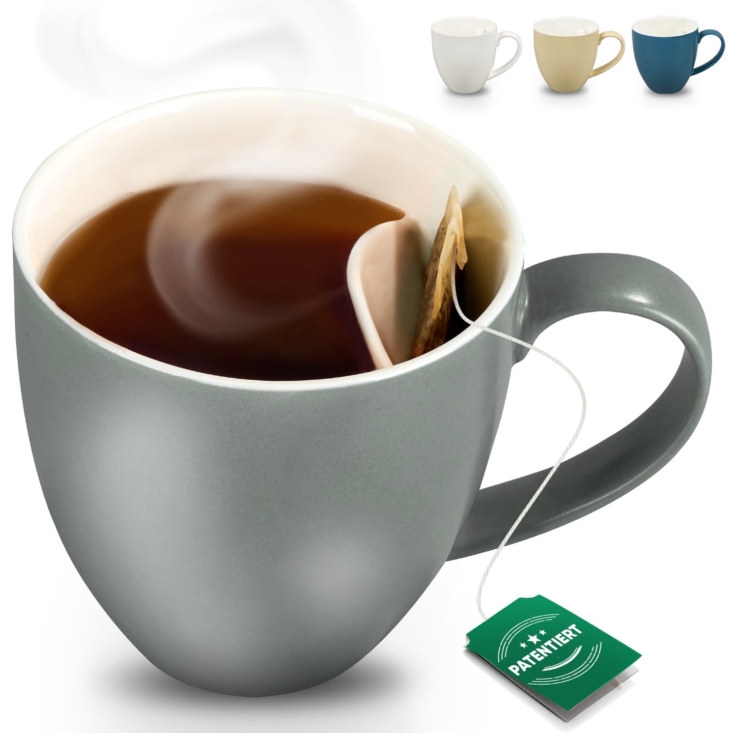 Teetasse mit integriertem Beutelhalter