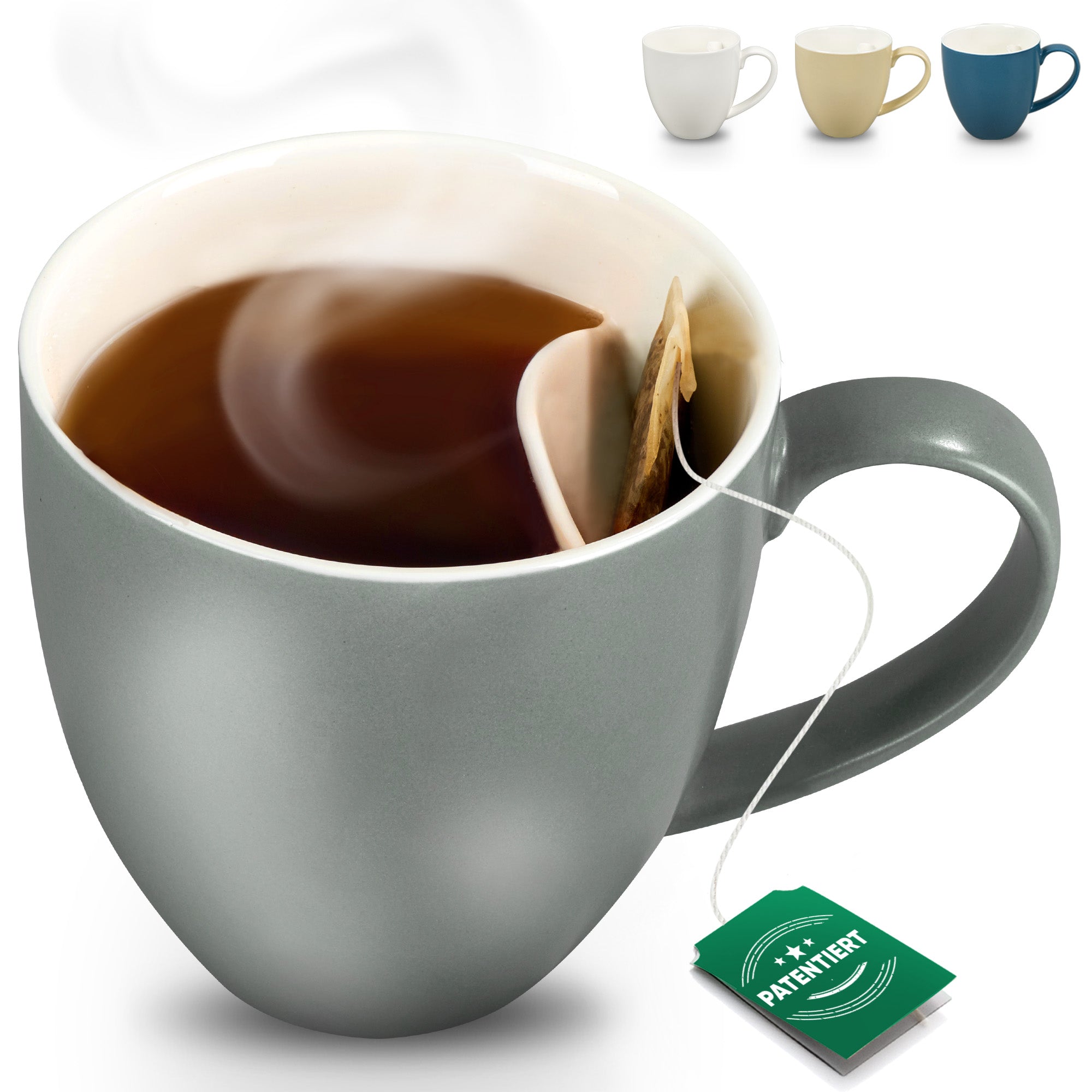 Teetasse mit integriertem Beutelhalter