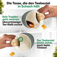 Teetasse mit integriertem Beutelhalter