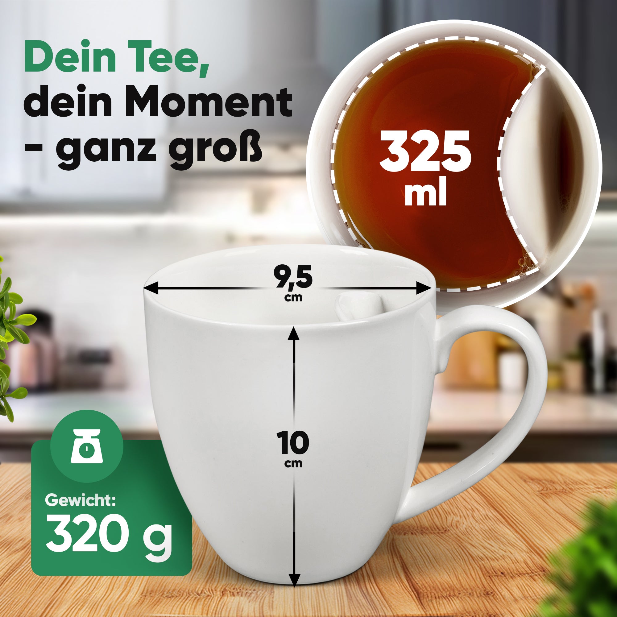 Teetasse mit integriertem Beutelhalter