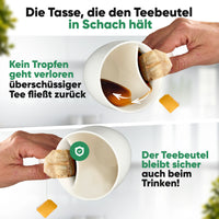 Teetasse mit integriertem Beutelhalter