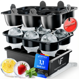 Patentierte Eiskugelform XXL 2er Set – Große runde Eiswürfel (4,5 cm) – Softboden für leichtes Lösen ohne Brechen – Für Getränke, Cocktails & Softdrinks – BPA-frei & auslaufsicher